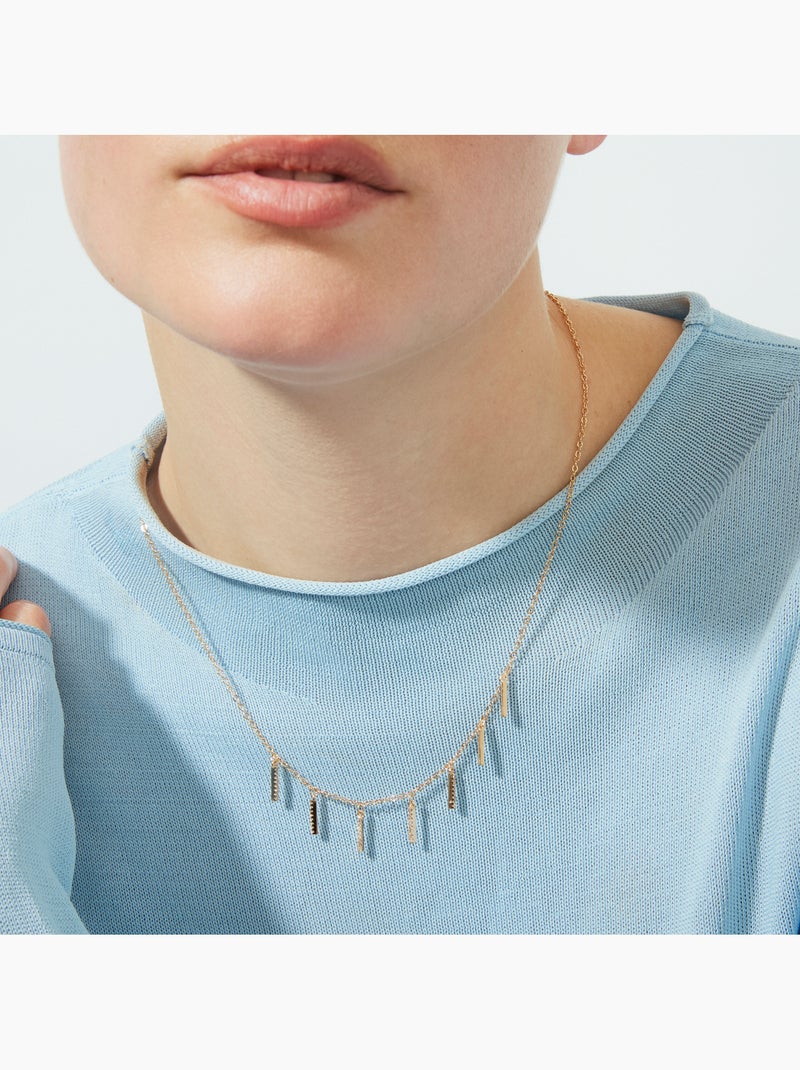 Collier Luxenter en zircone brillante avec finition en or rose 18 carats - Rambol Argent - Kiabi