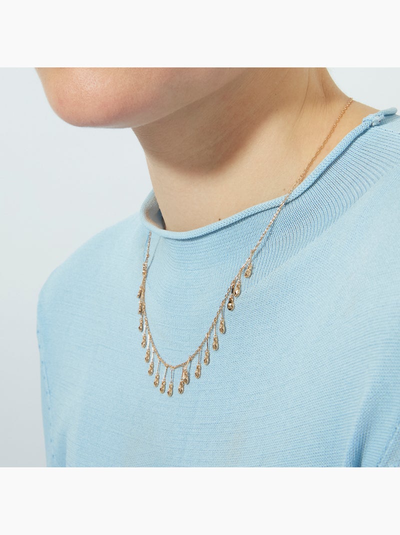 Collier Luxenter en zircone brillante avec finition en or rose 18 carats - Yaferth Argent - Kiabi