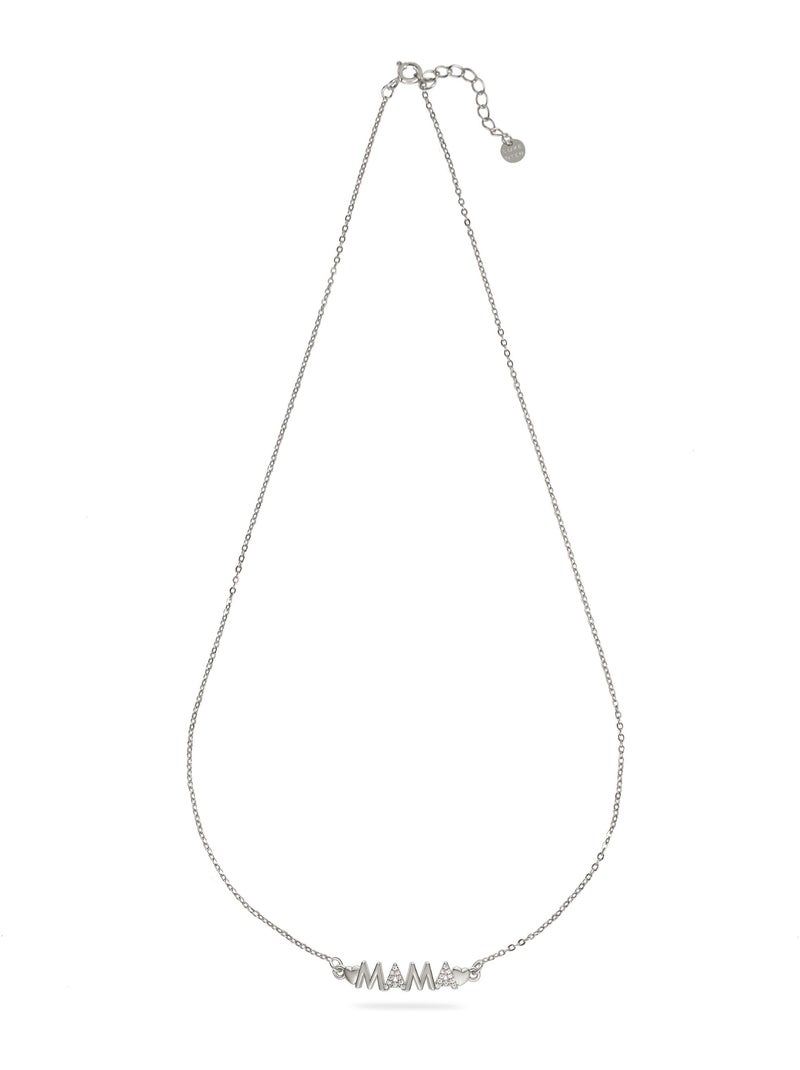 Collier Luxenter en zircone brillante avec finition en rhodium - Mamá Argent - Kiabi