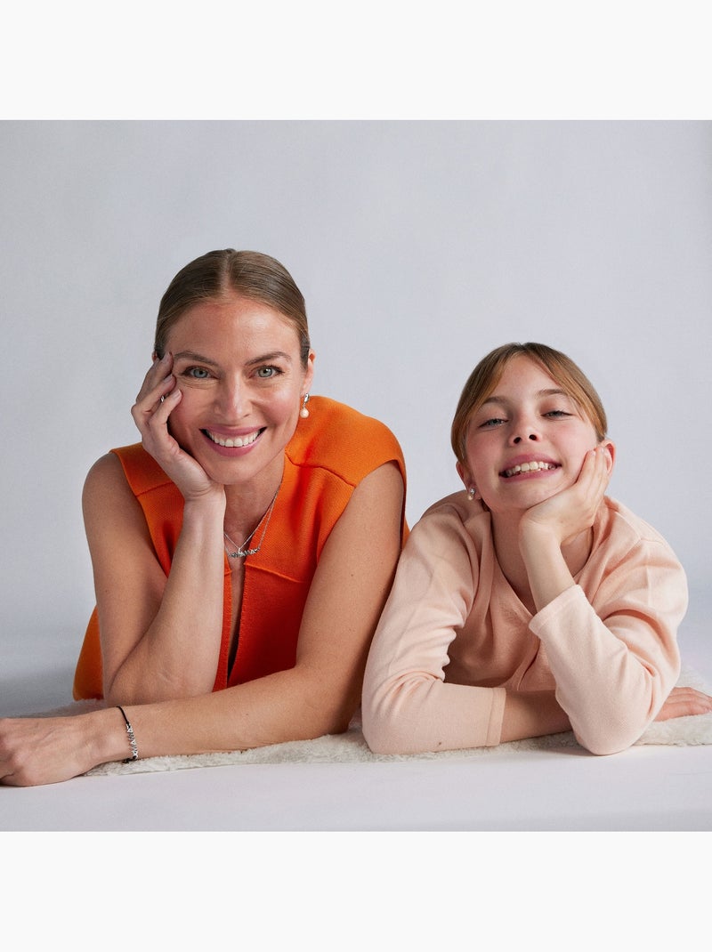 Collier Luxenter en zircone brillante avec finition en rhodium - Mamá Blanc - Kiabi