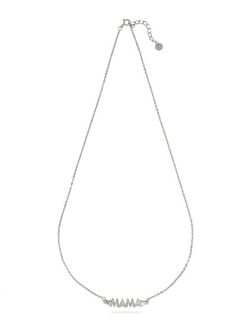 Collier Luxenter en zircone brillante avec finition en rhodium - Mamá - Kiabi