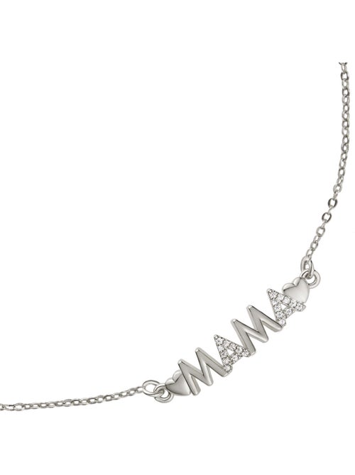 Collier Luxenter en zircone brillante avec finition en rhodium - Mamá - Kiabi