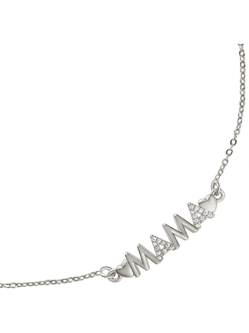 Collier Luxenter en zircone brillante avec finition en rhodium - Mamá Blanc - Kiabi
