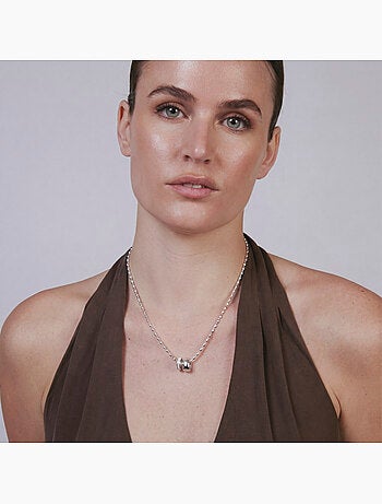 Collier Luxenter en zircone brillante, finition argentée - Laino