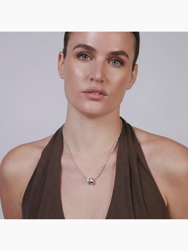 Collier Luxenter en zircone brillante, finition argentée - Laino Argent - Kiabi