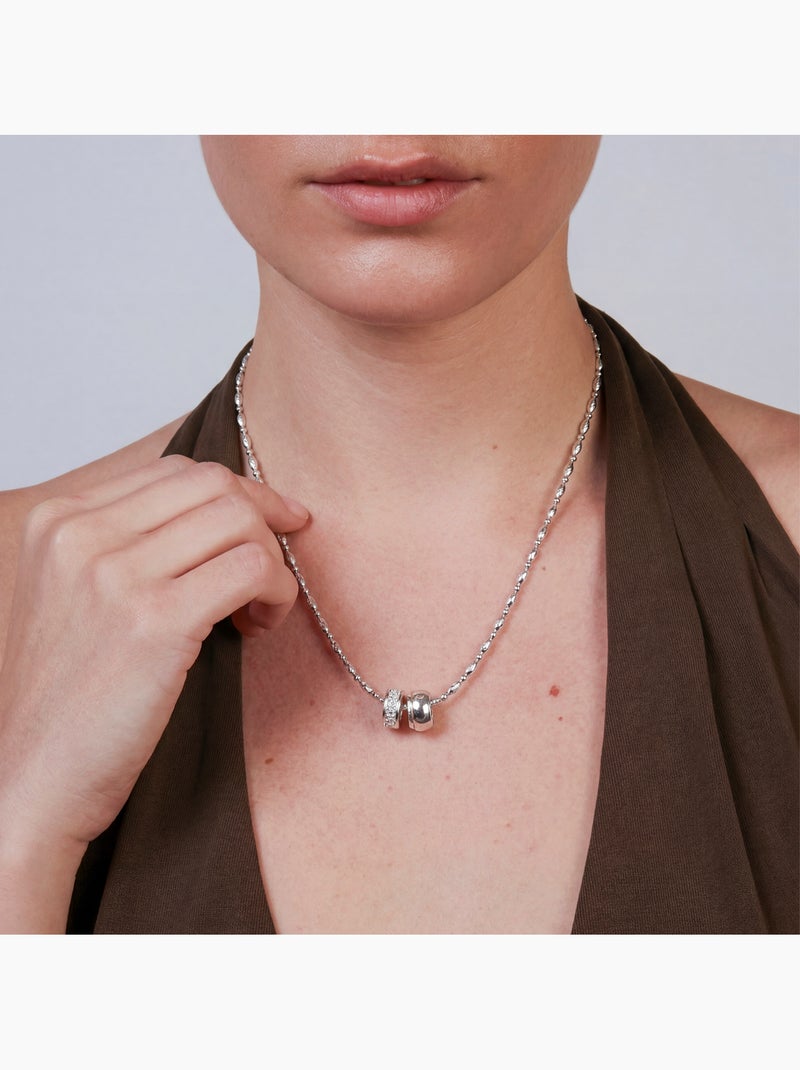 Collier Luxenter en zircone brillante, finition argentée - Laino Argent - Kiabi