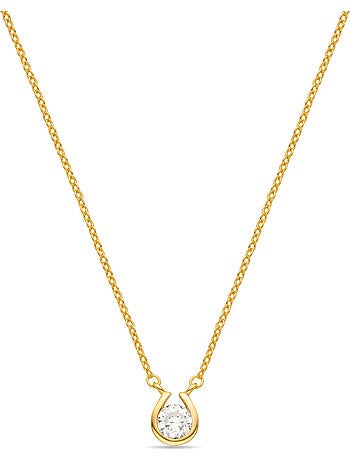 Collier Luxenter en zircone brillante, finition or jaune 18 carats - Ceol