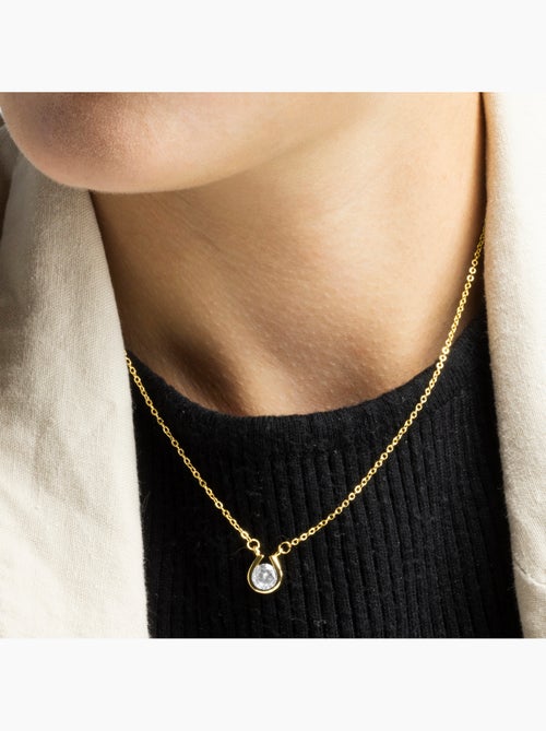 Collier Luxenter en zircone brillante, finition or jaune 18 carats - Ceol - Kiabi Collier Luxenter en zircone brillante, finition or jaune 18 carats - Ceol - Kiabi