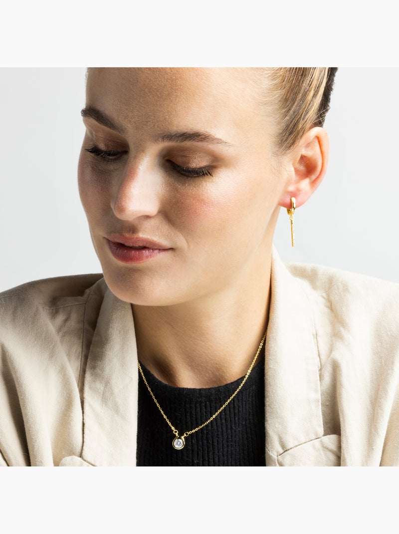 Collier Luxenter en zircone brillante, finition or jaune 18 carats - Ceol Argent - Kiabi