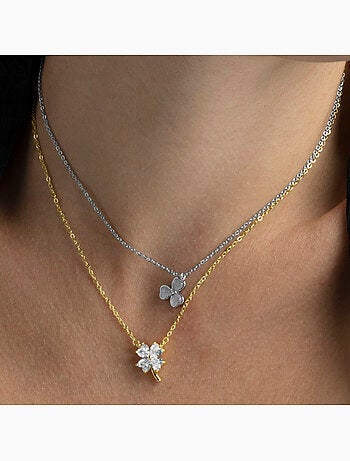 Collier Luxenter en zircone brillante, finition or jaune 18 carats - Trak