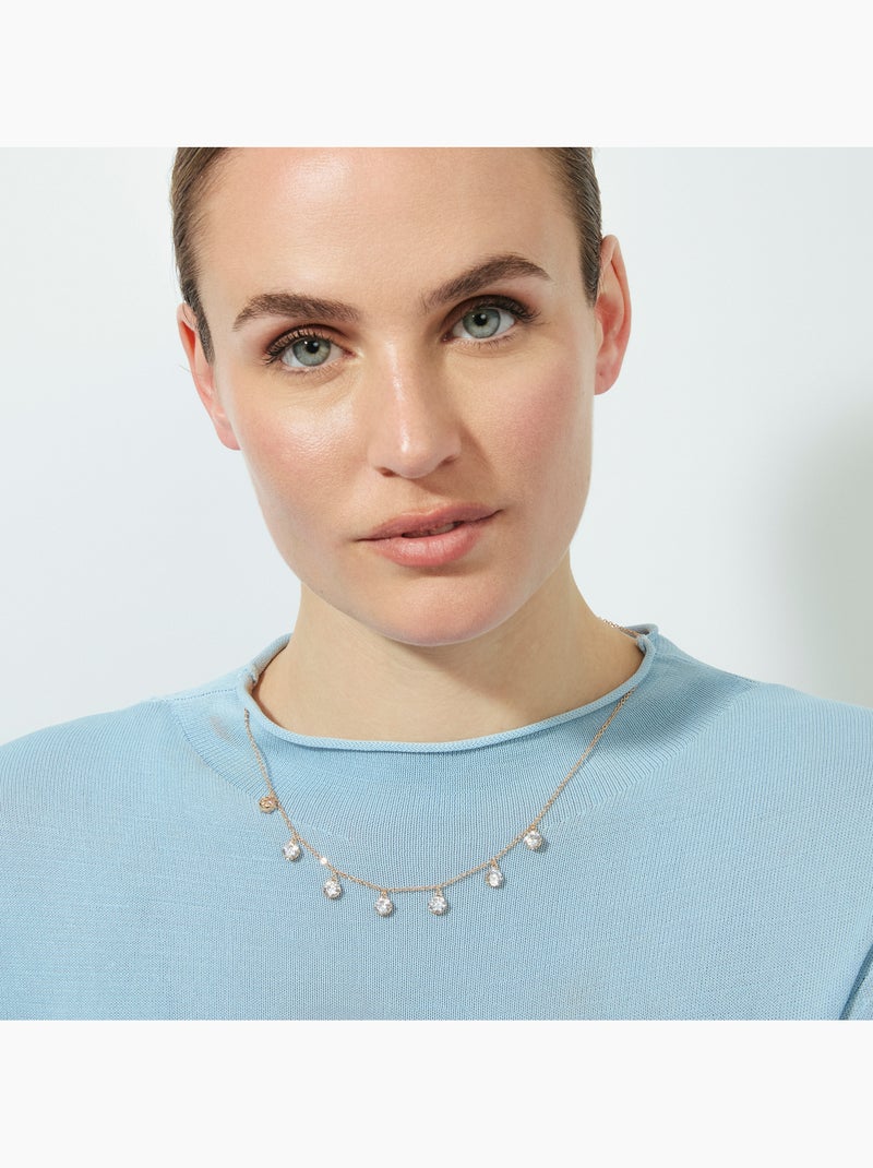 Collier Luxenter en zircone brillante, finition or rose 18 carats - Coaro Argent - Kiabi