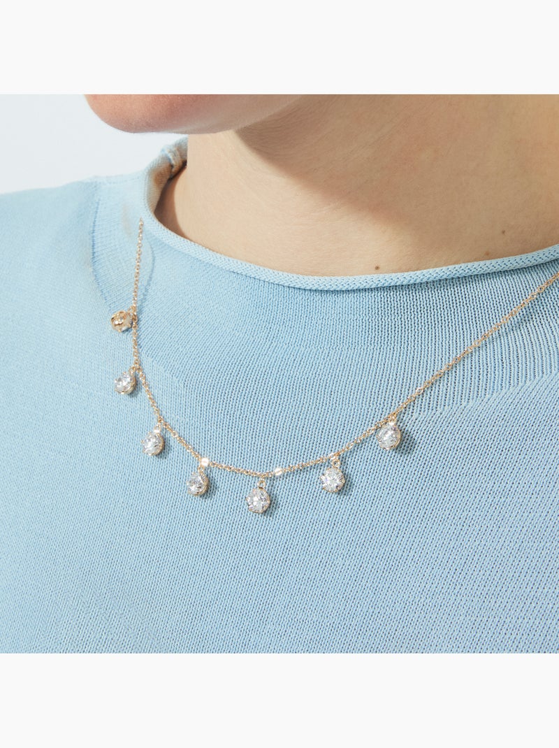 Collier Luxenter en zircone brillante, finition or rose 18 carats - Coaro Argent - Kiabi