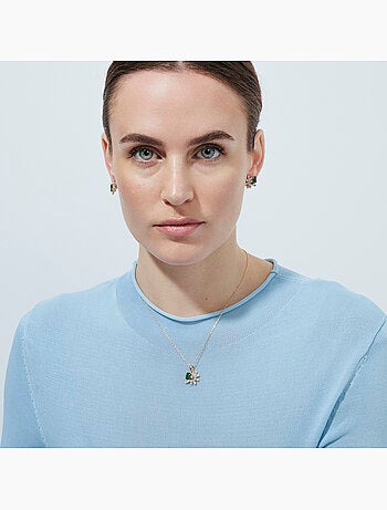 Collier Luxenter en zircone émeraude avec finition en or jaune 18 carats - Juveio