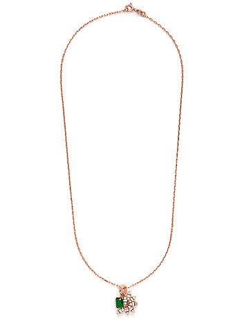 Collier Luxenter en zircone émeraude avec finition en or jaune 18 carats - Juveio