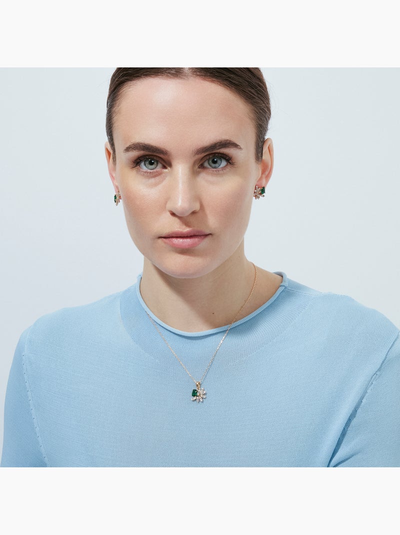 Collier Luxenter en zircone émeraude avec finition en or jaune 18 carats - Juveio Vert - Kiabi