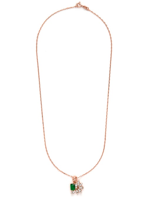 Collier Luxenter en zircone émeraude avec finition en or jaune 18 carats - Juveio - Kiabi