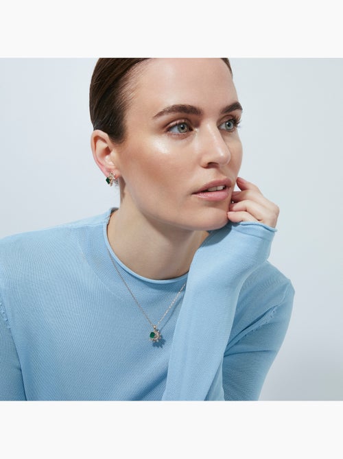 Collier Luxenter en zircone émeraude avec finition en or jaune 18 carats - Juveio - Kiabi