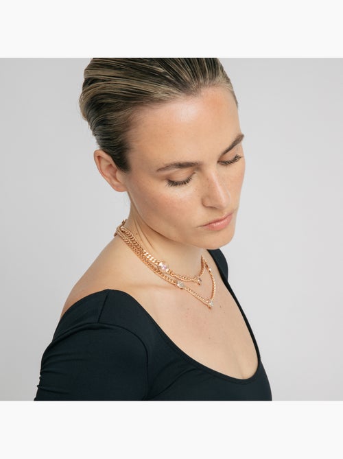 Collier Luxenter en zircone finition or jaune 18k - Odray - Kiabi Collier Luxenter en zircone finition or jaune 18k - Odray - Kiabi