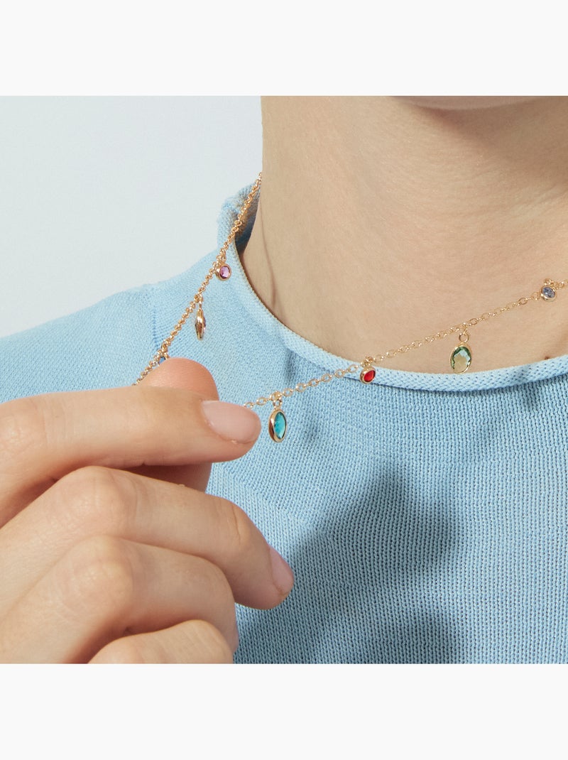 Collier Luxenter en zircone multicolore avec finition en or rose 18 carats - Orsu Multicolore - Kiabi