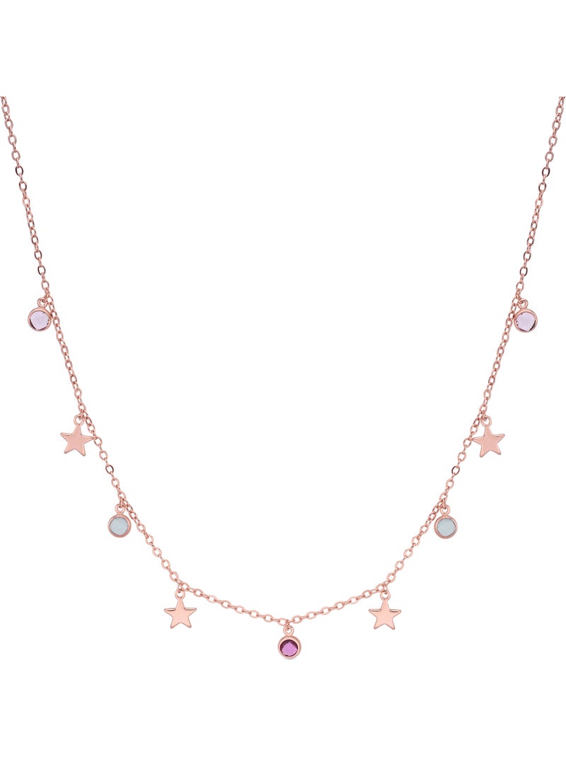 Collier Luxenter en zircone multicolore avec finition en or rose 18 carats - Varwi Multicolore - Kiabi