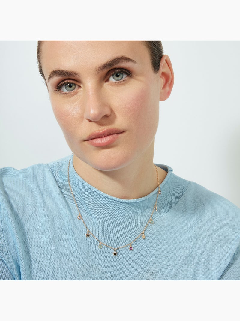 Collier Luxenter en zircone multicolore avec finition en or rose 18 carats - Varwi Multicolore - Kiabi