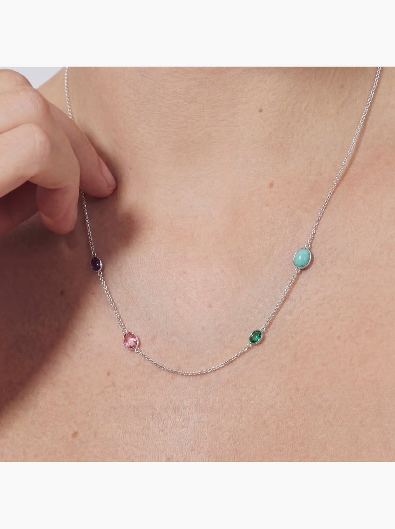 Collier Luxenter en zircone multicolore avec finition en rhodium - Nodiya Multicolore - Kiabi