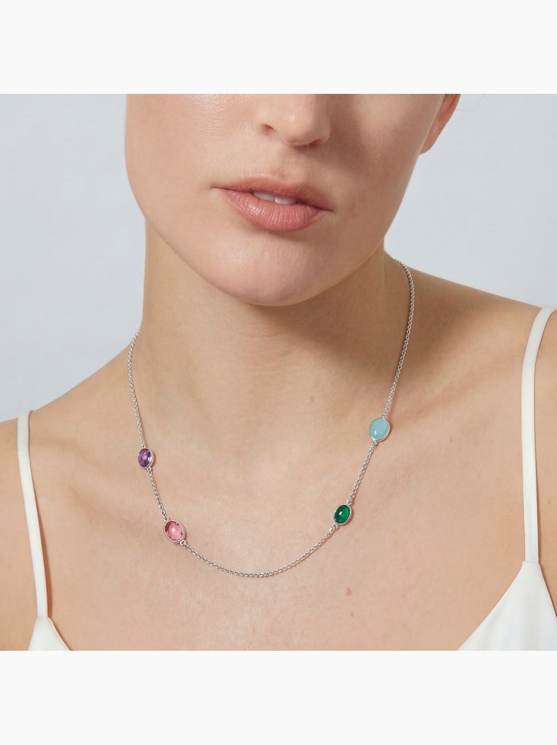 Collier Luxenter en zircone multicolore avec finition en rhodium - Nodiya Multicolore - Kiabi