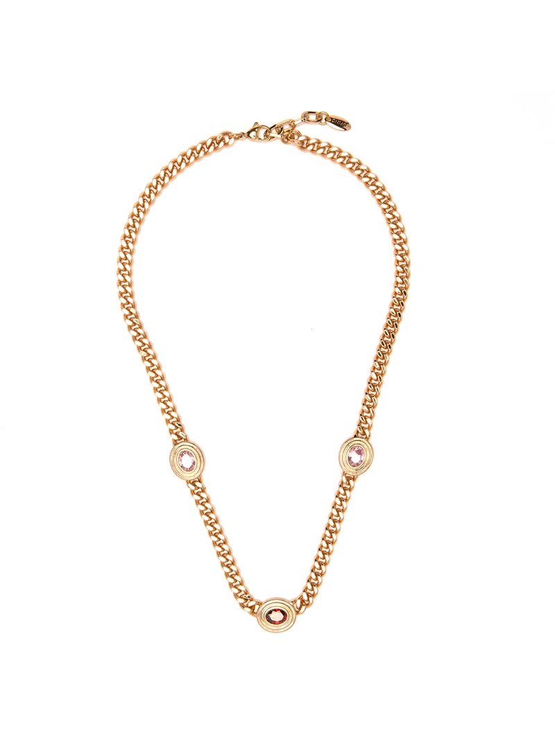 Collier Luxenter en zircone rose et finition et plaqué or 18k - Rinlin Rose - Kiabi