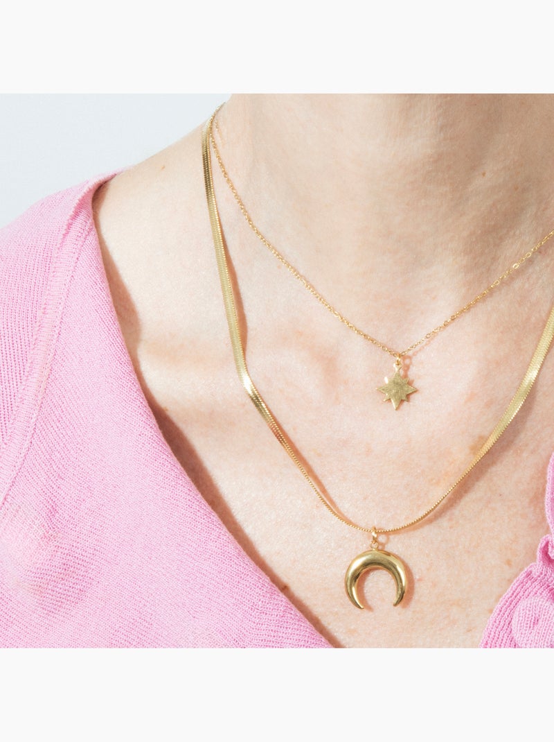 Collier Luxenter et plaqué or 18k - Fada Jaune - Kiabi