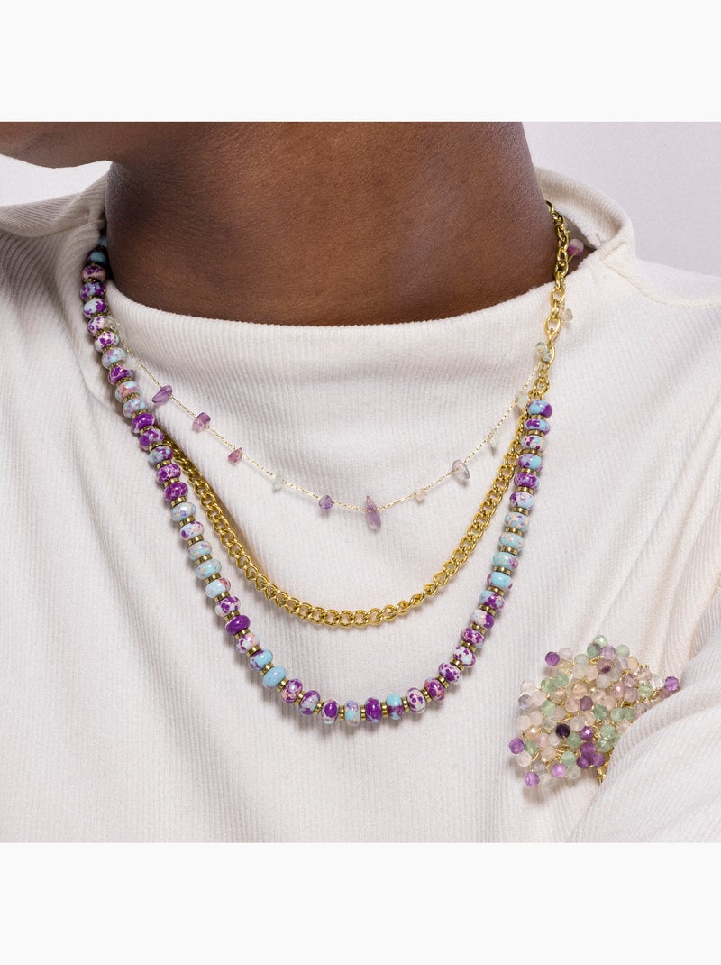 Collier Luxenter et plaqué or 18k - Hidao Jaune - Kiabi