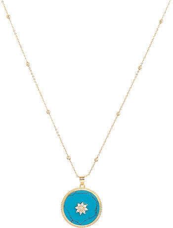 Collier Luxenter et plaqué or 18k et turquoise - Salks