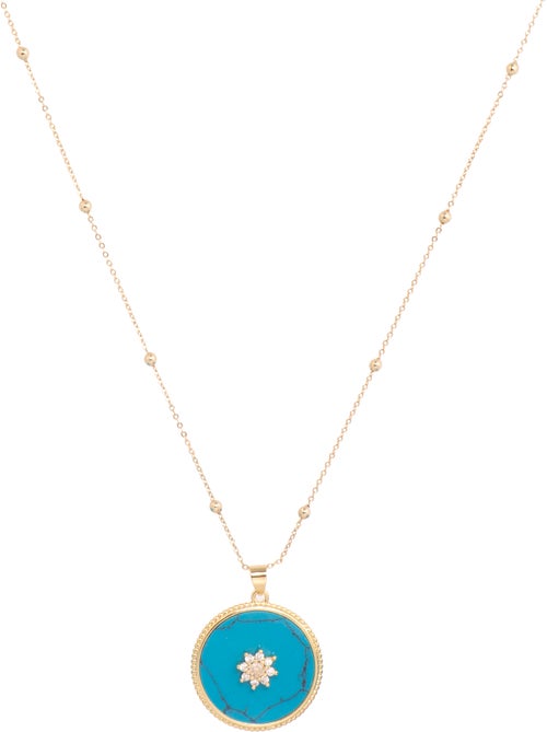 Collier Luxenter et plaqué or 18k et turquoise - Salks - Kiabi