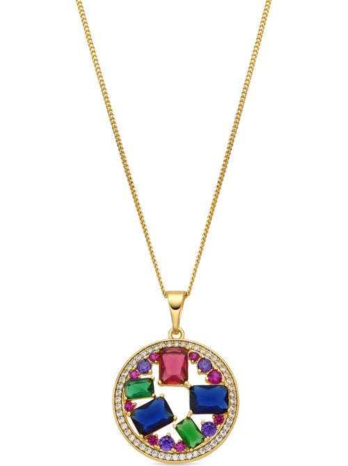 Collier Luxenter et plaqué or 18k et zircon multicolore - Auope - Kiabi