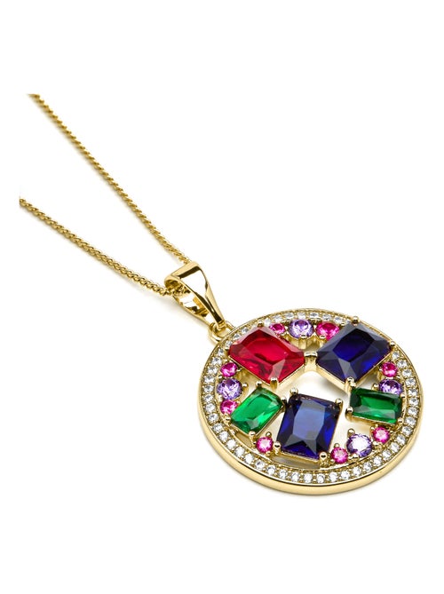 Collier Luxenter et plaqué or 18k et zircon multicolore - Auope - Kiabi