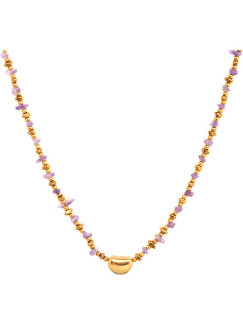 Collier Luxenter finition or jaune 18 carats et améthyste naturelle - Tarthae - Kiabi Collier Luxenter finition or jaune 18 carats et améthyste naturelle - Tarthae - Kiabi