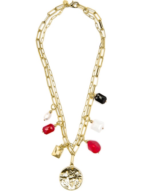 Collier Luxenter finition or jaune 18 carats et corail - Lyho - Kiabi