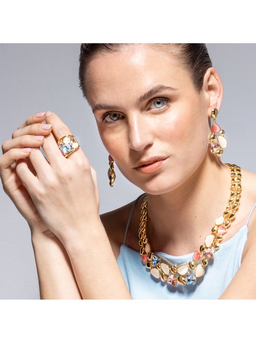 Collier Luxenter finition or jaune 18 carats et cristal multicolore - Naxmo - Kiabi Collier Luxenter finition or jaune 18 carats et cristal multicolore - Naxmo - Kiabi