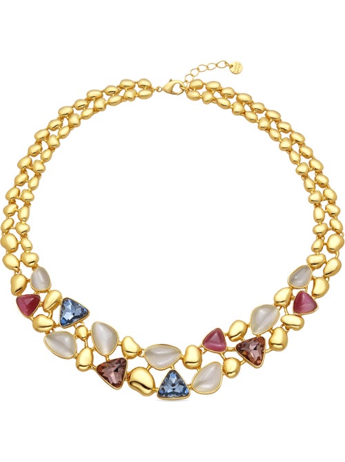 Collier Luxenter finition or jaune 18 carats et cristal multicolore - Naxmo - Kiabi Collier Luxenter finition or jaune 18 carats et cristal multicolore - Naxmo - Kiabi