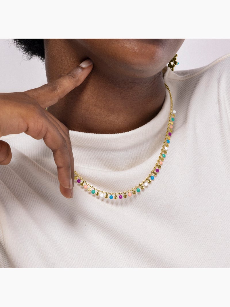 Collier Luxenter Haraim et plaqué or 18k Multicolore - Kiabi