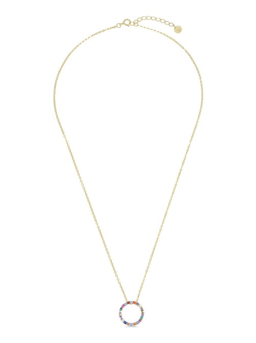 Collier Luxenter hrius en argent 925 et zircon multicolore avec finition plaquée or jaune 18 carats - Kiabi