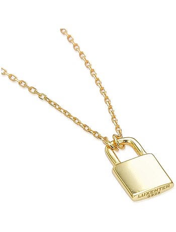 Collier Luxenter imlor en argent 925 avec finition plaquée or jaune 18 carats