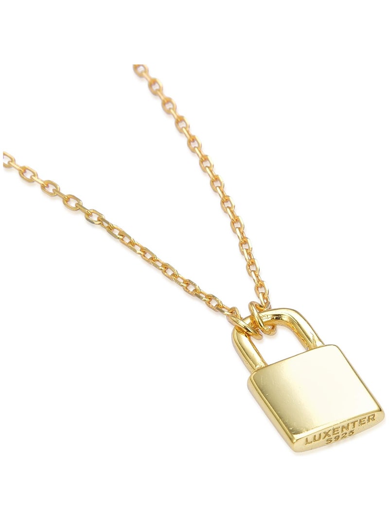 Collier Luxenter imlor en argent 925 avec finition plaquée or jaune 18 carats Doré/or - Kiabi