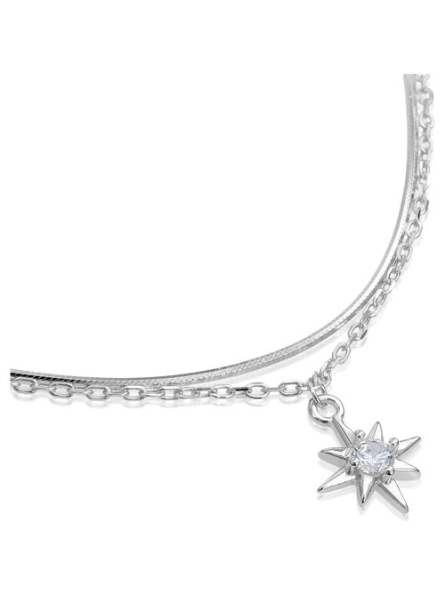 Collier Luxenter lialt en argent 925 et zircon brillant avec finition rhodiée - Kiabi
