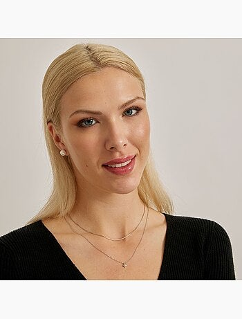 Collier Luxenter lialt en argent 925 et zircon brillant avec finition rhodiée
