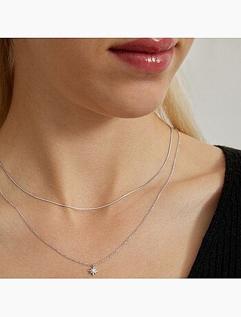 Collier Luxenter lialt en argent 925 et zircon brillant avec finition rhodiée