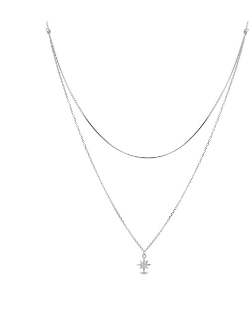 Collier Luxenter lialt en argent 925 et zircon brillant avec finition rhodiée - Kiabi Collier Luxenter lialt en argent 925 et zircon brillant avec finition rhodiée - Kiabi