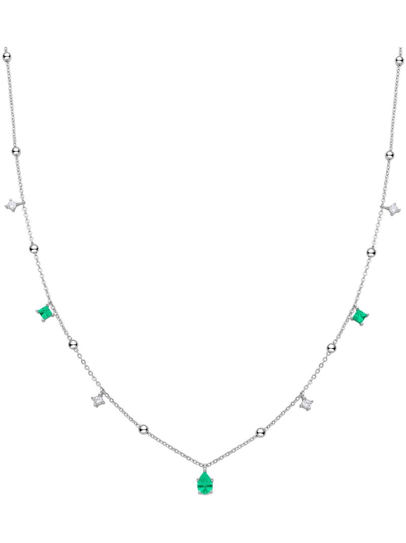 Collier Luxenter Luxenter Araum finition plaquée rhodium Vert - Kiabi