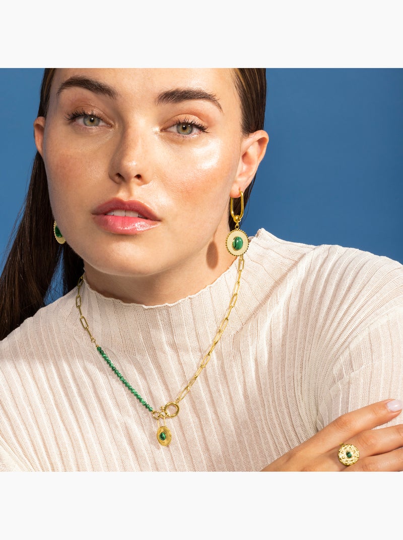 Collier Luxenter Mossir finition or 18k Vert - Kiabi