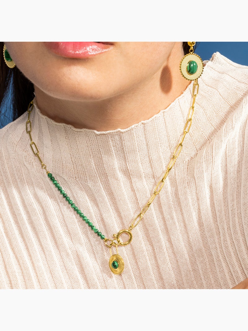 Collier Luxenter Mossir finition or 18k Vert - Kiabi
