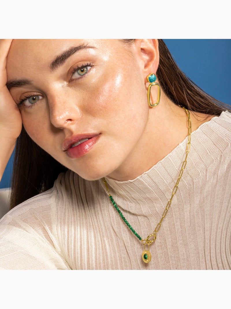 Collier Luxenter Mossir finition or 18k Vert - Kiabi